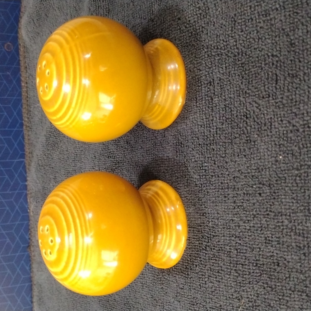 Vintage, Gold Fiestaware salt and pepper shakers